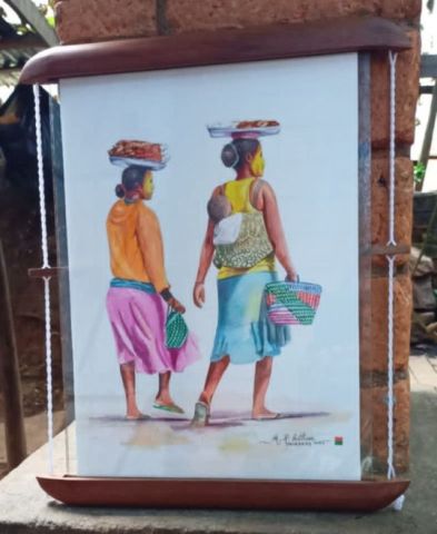 Samy mande samy mitady 2 FEMMES Aquarelle sur papier Création 2025